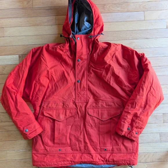 Filson Men's Bright Red Raincoat - Picture 1 of 4